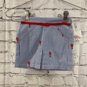 New with tags Girls Fox Chase seersucker lobster shirts Size 9-12 months